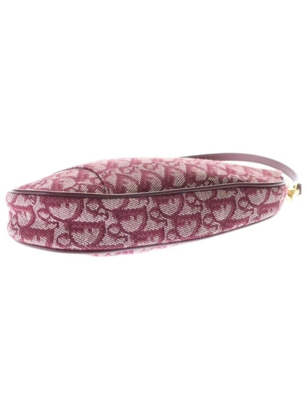 Dior Trotter Saddleback Mini Handbag Pouch Bordeaux Wine Red Leather Gold